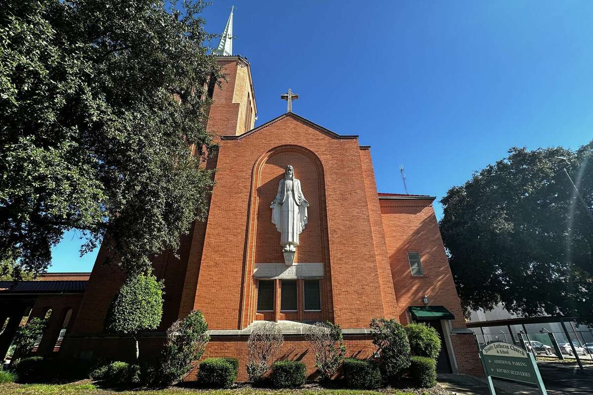 The current of sanctuary of Trinity Downtown, which spreads across nine acres of Houston's city center, was finished in 1954.  