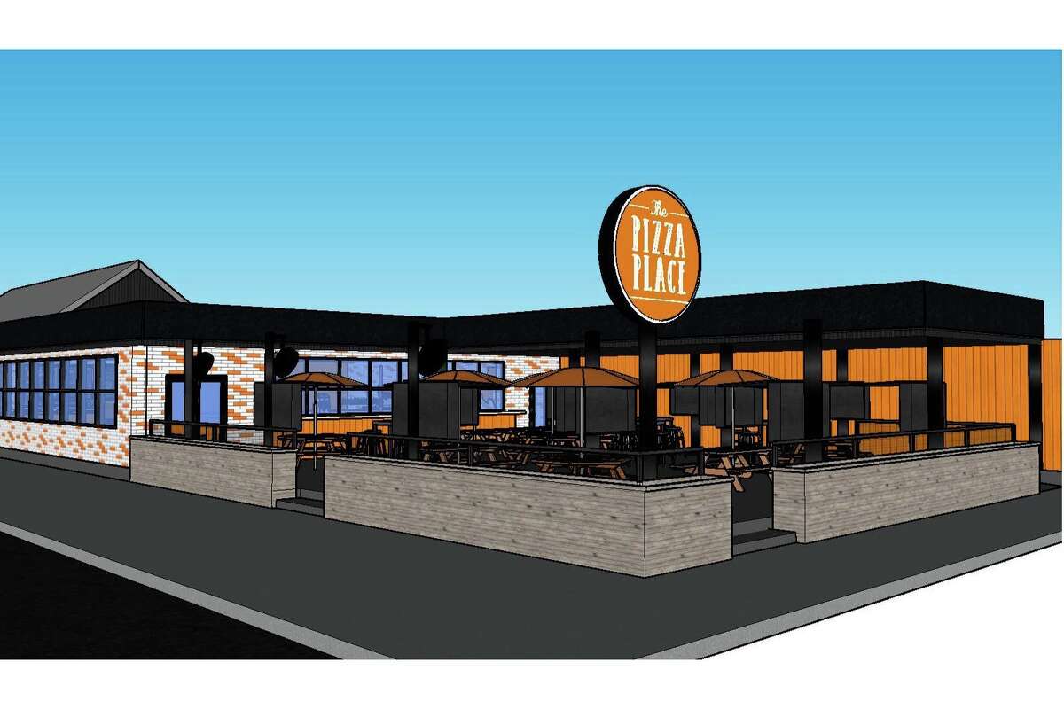 A rendering of The Pizza Place, an upcoming concept from the owners of Houston's The Burger Joint and The Taco Stand. The restaurant is expected to open in the Heights sometime in Fall of 2024.