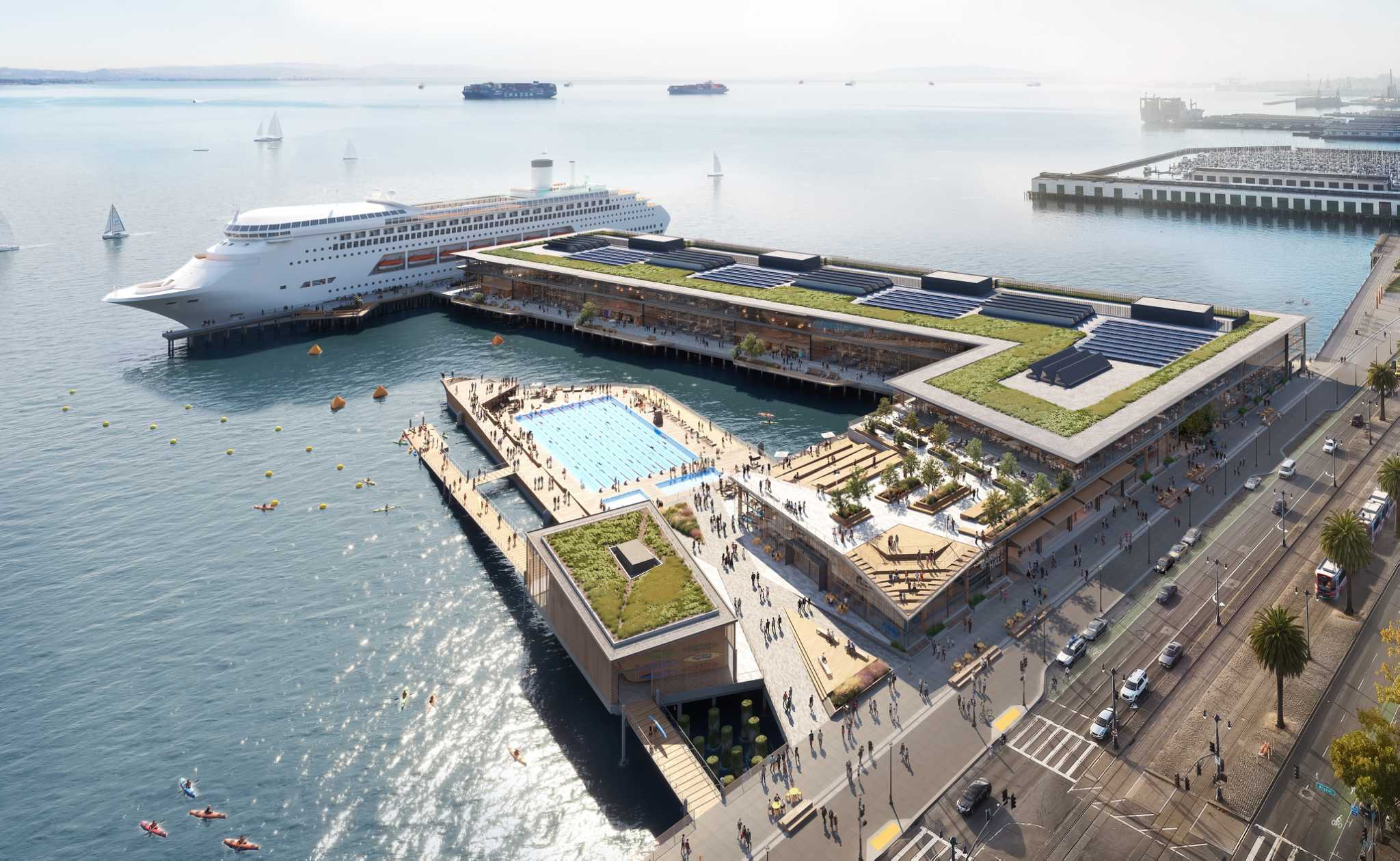尽管资金缺口巨大，但旨在在旧金山码头上建造一个巨大的漂浮游泳池的计划正在推进