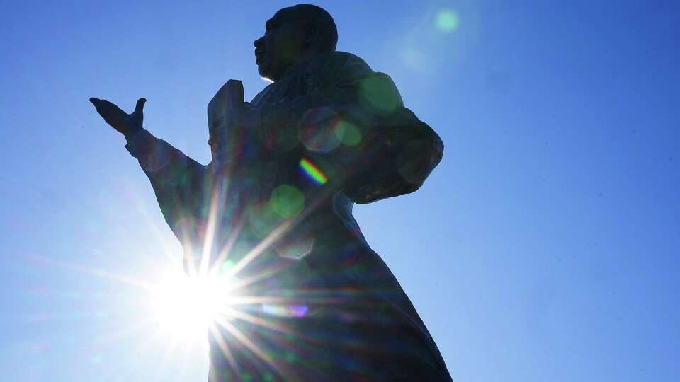 The Martin Luther King Jr., statue at MacGregor Park on Monday, Dec. 11, 2023 in Houston.