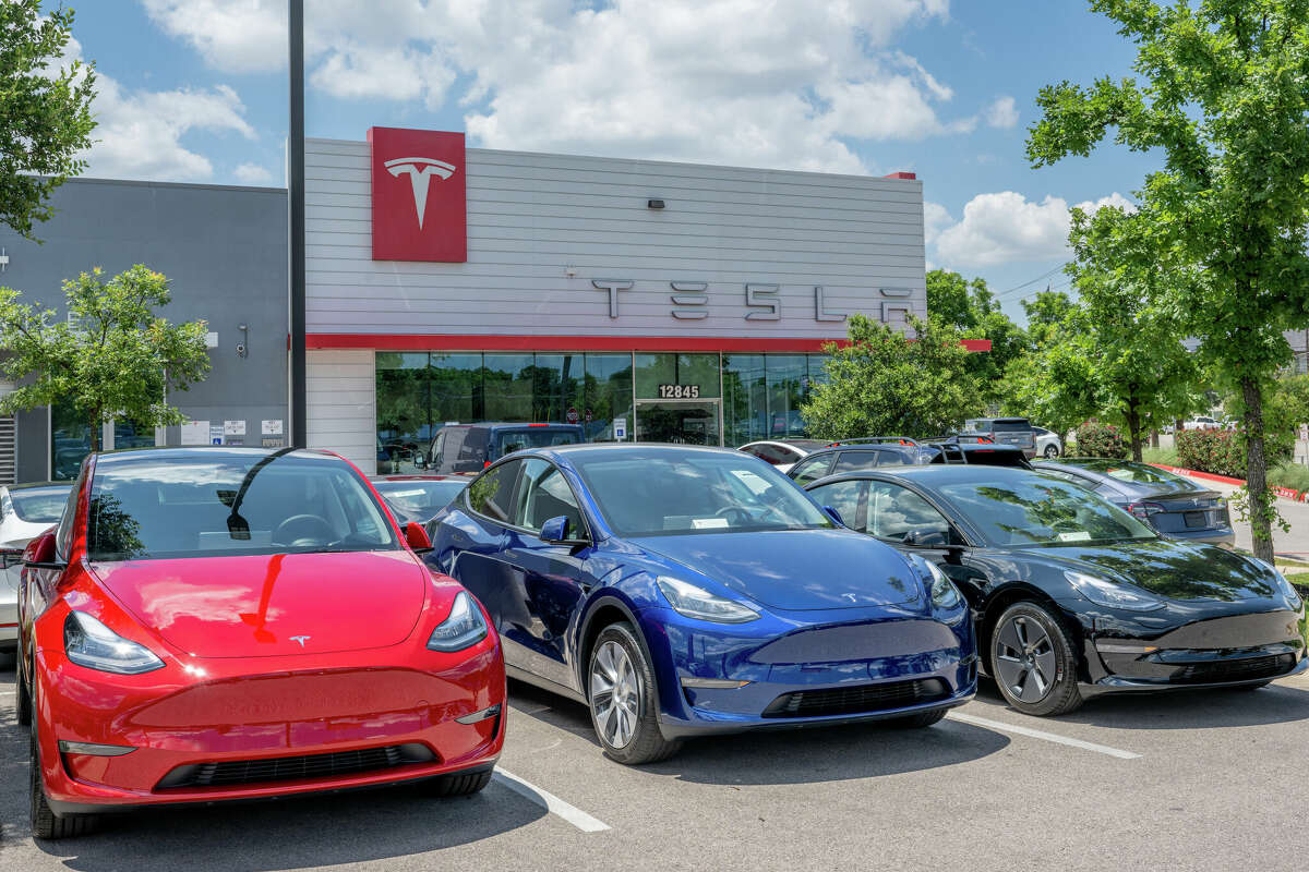 Tesla car dealership on May 31, 2023 in Austin, Texas.