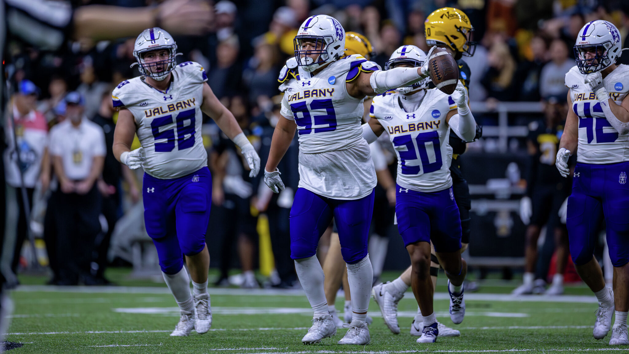 UAlbany defensive front to clash with South Dakota State…