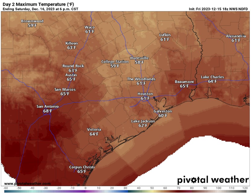 Houston will dry out on Saturday as cold temperatures and high winds take hold in Southeast Texas