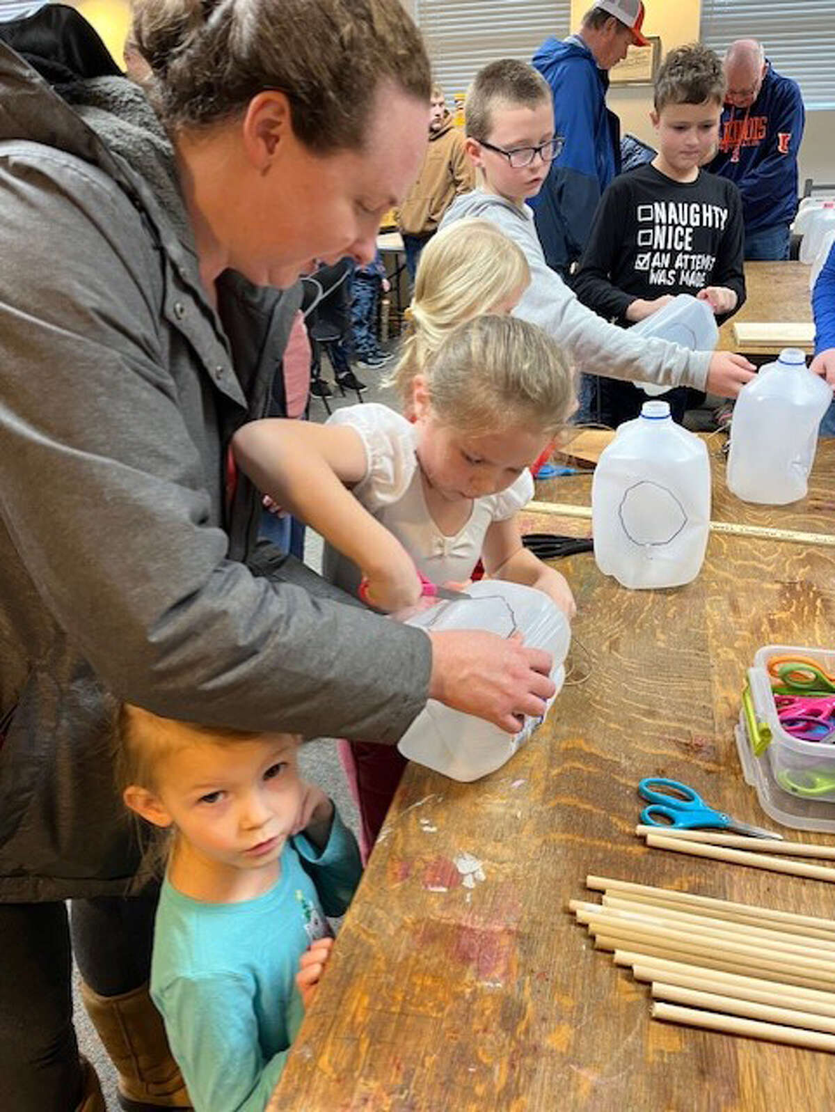 Participants in the first Young Explorers meeting of the new season learned how to identify birds and made their own bird feeders. Those attending Saturday's program were shown how to record birds coming to their feeders.