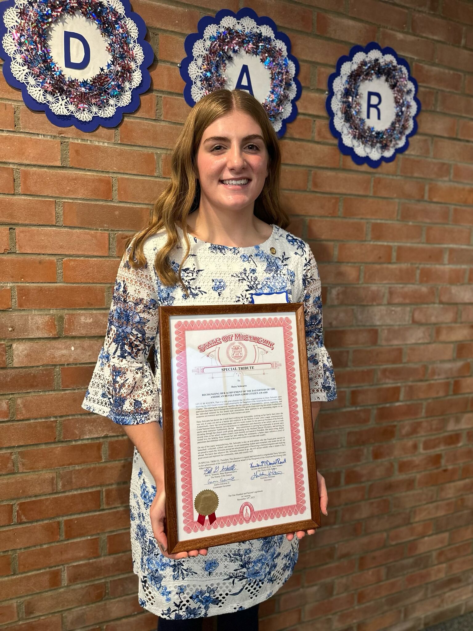 Bullock Creek High School Senior Selected DAR Good Citizen Winner