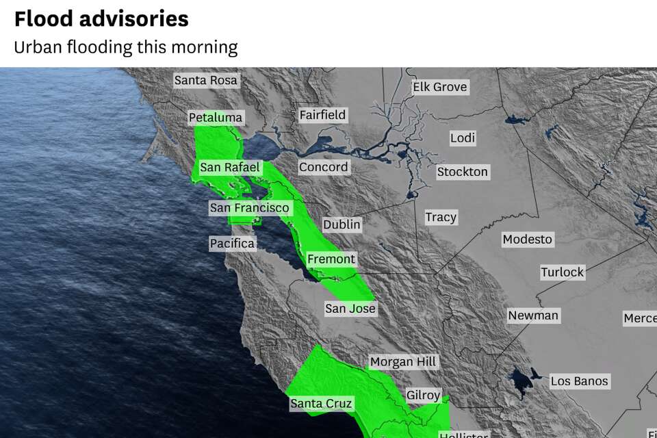 Bay Area rain causes flood advisories. Here's when storm will end