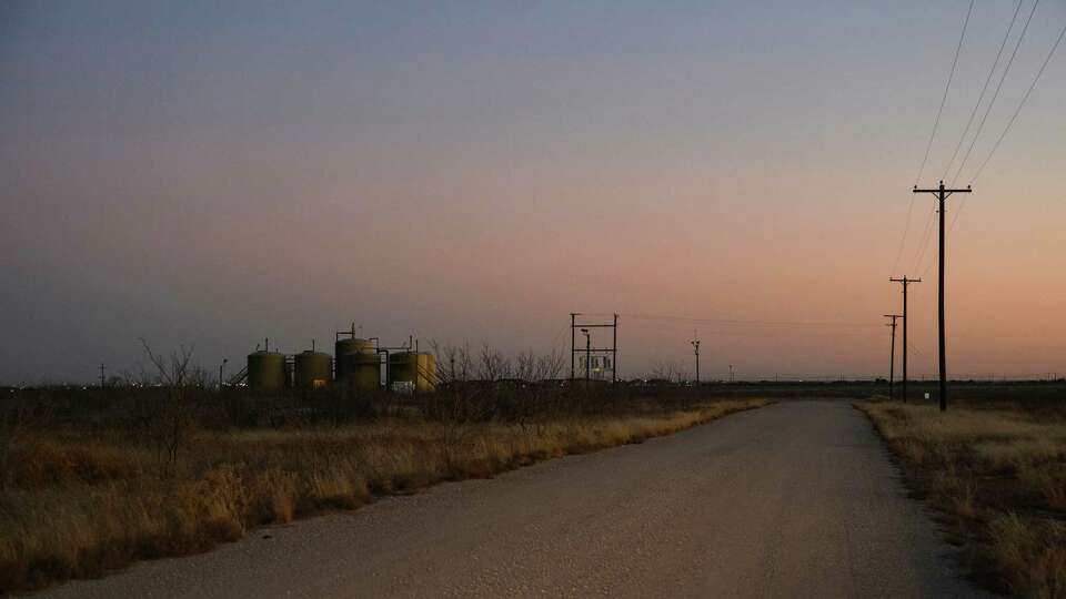 An injection well site is seen just outside Odessa. Fracking, which has been linked to seismic activity, is common in the area where a 5.2 magnitude earthquake struck Wednesday near the Texas-New Mexico border.