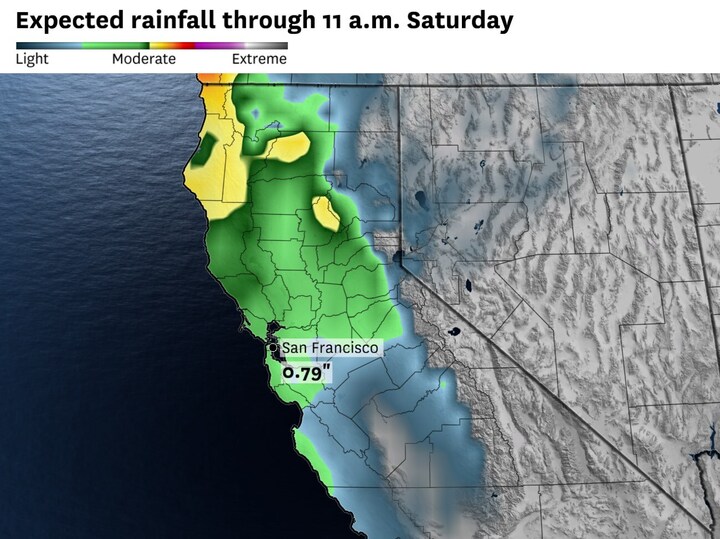 2 storm systems will hit the Bay Area. Here’s how much rain to expect