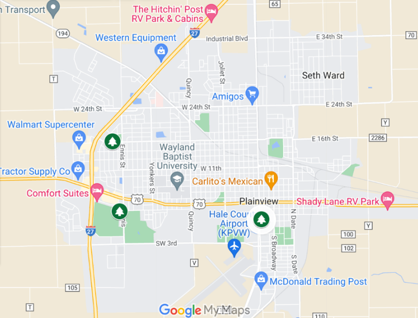 City of Plainview has 3 tree disposal site locations available