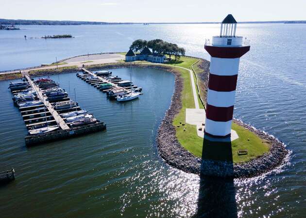 The Lake Conroe Lighthouse is seen, Thursday, Dec. 28, 2023, in Willis. The nearly 50-year-old lighthouse, built in 1977, is maintained by the Harbour Town community on Lake Conroe.