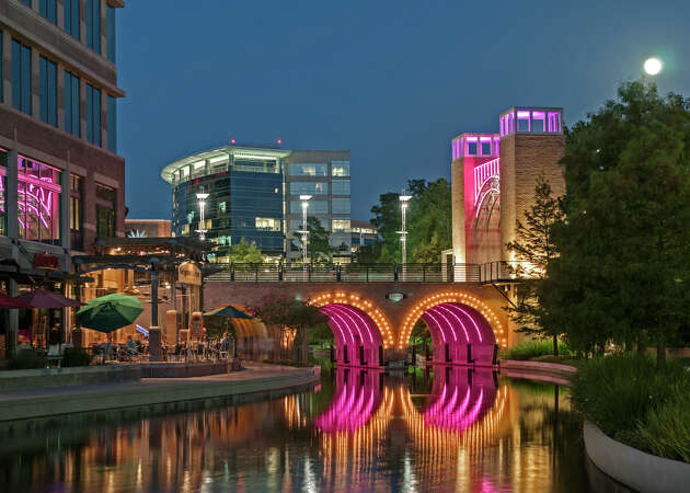 The Woodlands Waterway, a 1.8-mile manmade water feature is a key landmark in The Woodlands north of Houston.