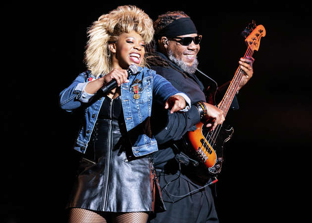 Ari Groover as 'Tina Turner' and John Toney (bass) in the North American tour of TINA - The Tina Turner Musical. 