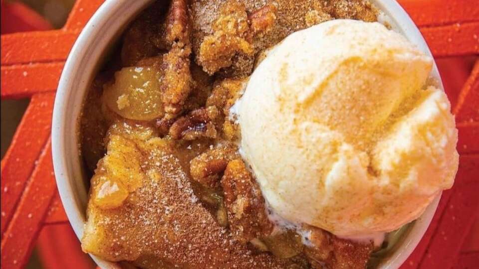 A peach cobbler from The Peach Cobbler Factory in Katy