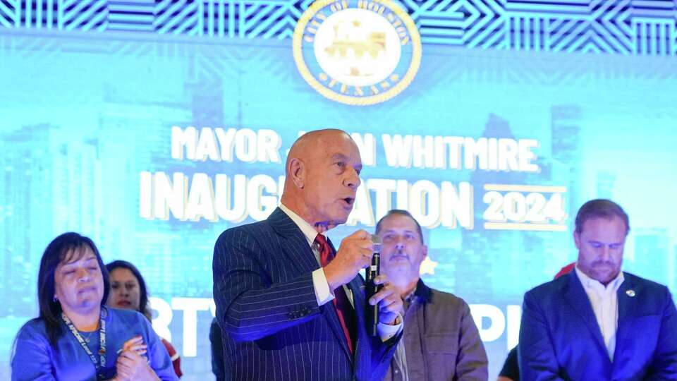 Mayor John Whitmire speaks to city employees and union members at the George R. Brown Convention Center, Tuesday, Jan. 2, 2024, in Houston.