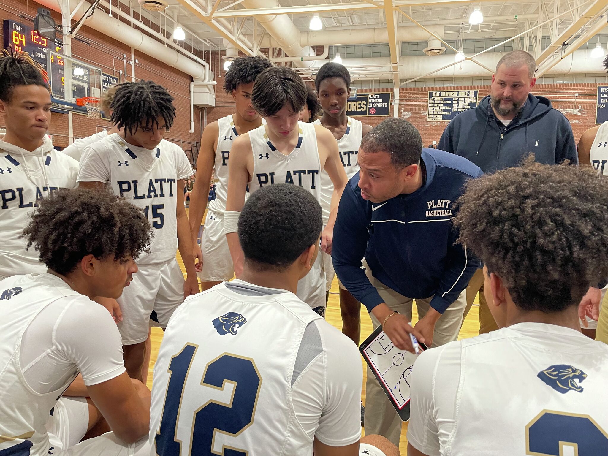 Platt Meriden high school boys basketball team