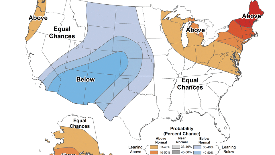 The western half of the state will be cooler than normal with the rest of Texas pretty seasonable. NOAA and The Climate Prediction Center has updated their latest January outlook with equal chances of near normal temperatures. 