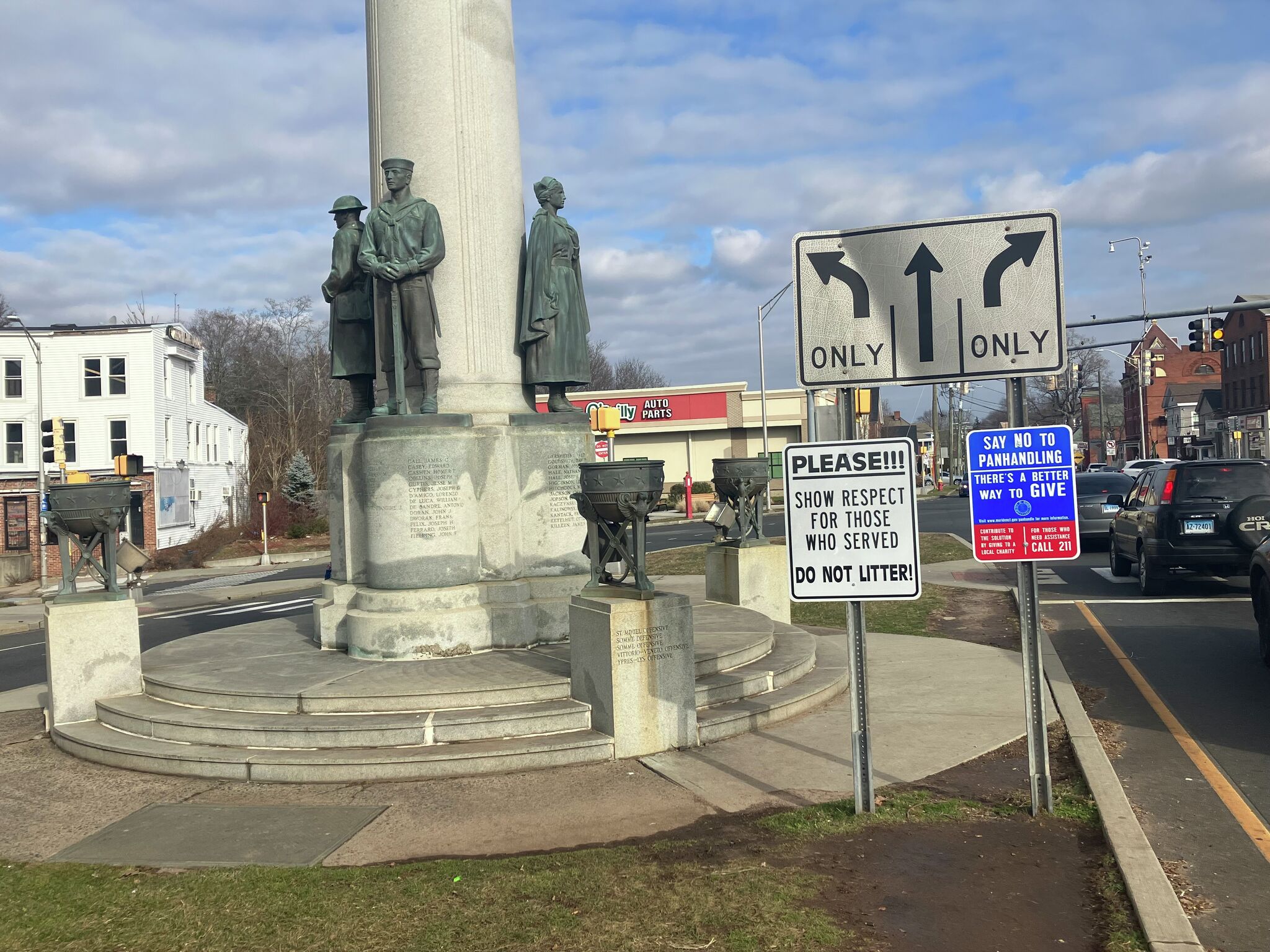 Meriden officials are trying to discourage panhandling with signs