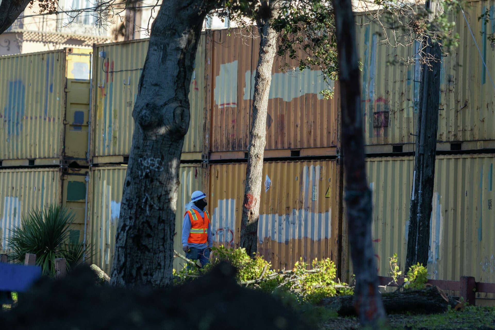 UC Berkeley takes over People's Park with walls of shipping containers