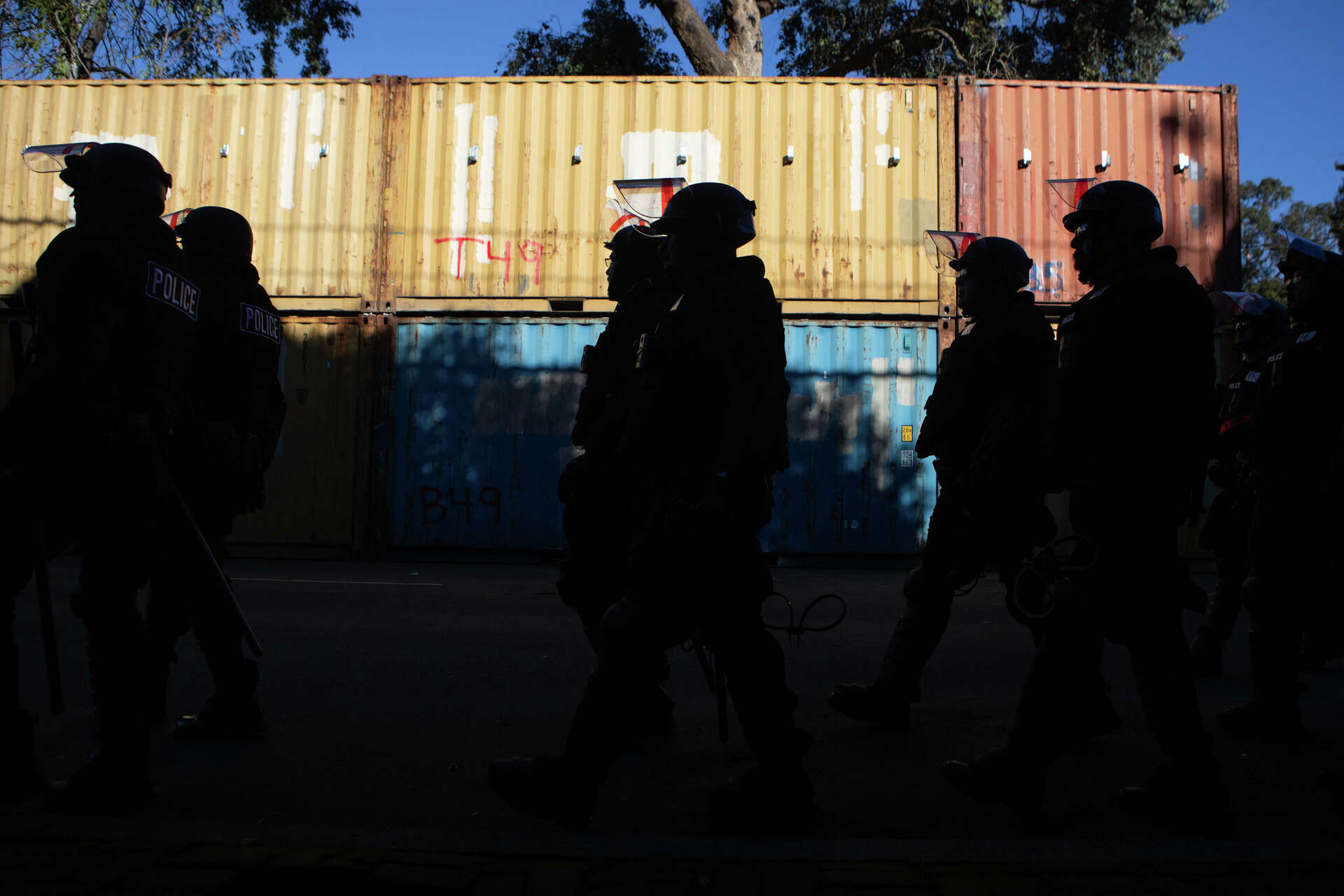 UC Berkeley takes over People's Park with walls of shipping containers