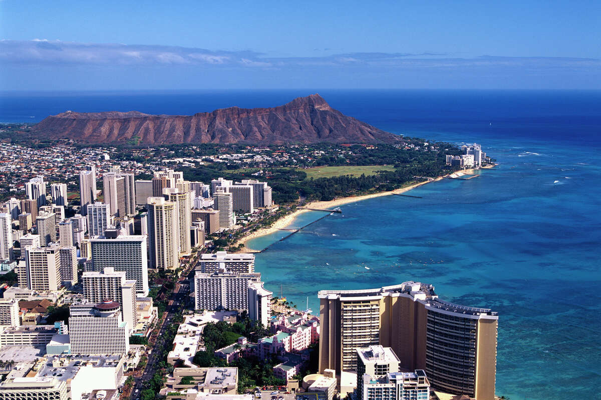 An aerial view of Honolulu, Hawaii.