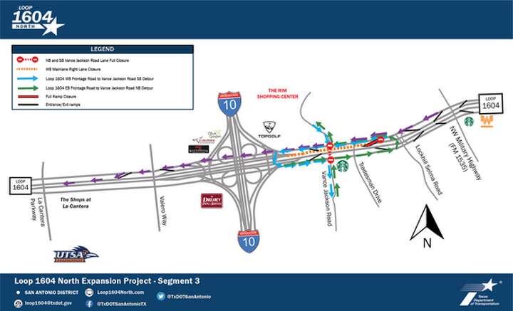 Texas highway closures part of $1.4B overhaul of Loop 1604