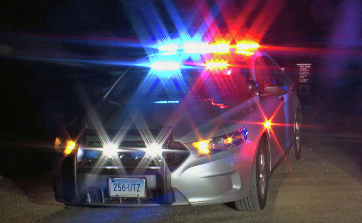 A file photo of a Connecticut State Police cruiser. The Connecticut Department of Transportation said I-95 in Waterford between exits 81 and 82 is closed Monday evening after a crash between two vehicles.