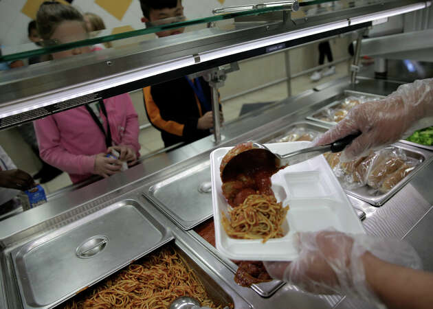 Fourth graders at Hancock Elementary School have their lunch served on Thursday, April 6, 2017, in Houston. The school offers a program where parents can put extra money in the funds so students who forget their lunch money get a full meal. ( Elizabeth Conley / Houston Chronicle )