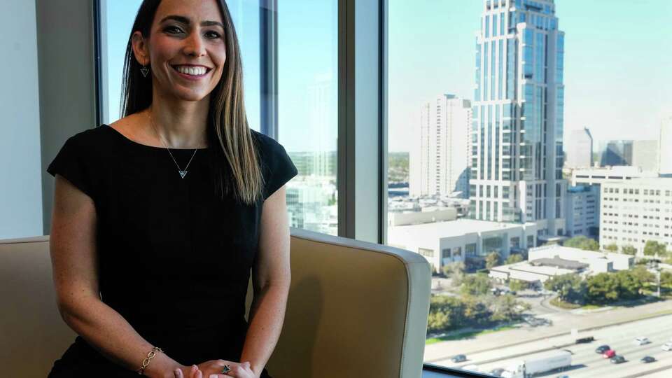 Baylor College of Medicine physician Dr. Livia Schiavinato Eberlin is the 2024 recipient of the Norman Hackerman Award in Chemical Research, she is photographed in the offices of the Welch Foundation, which awards the Hackerman Award on Tuesday, Jan. 9, 2024, in Houston. Dr. Livia Schiavinato Eberlin developed the MasSpec Pen, a tool for detecting cancer directly on tissues.