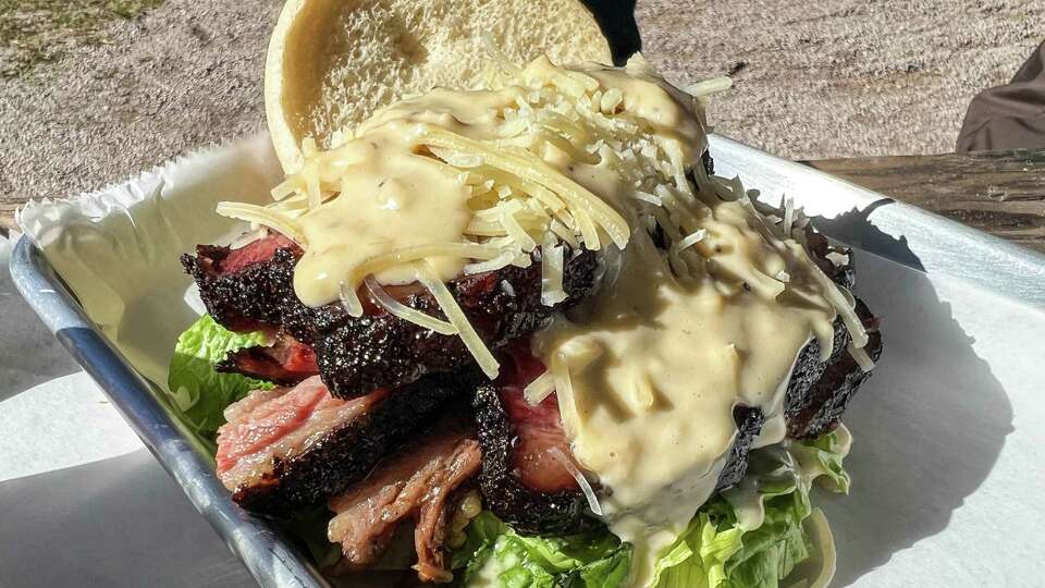 'TRIS-ket' sandwich by chef Austin Simmons at CorkScrew BBQ, Spring