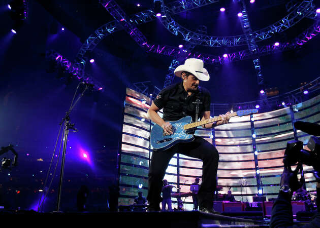 Brad Paisley performs at the Houston Livestock Show and Rodeo in NRG Stadium, Saturday, March 19, 2016. ( Karen Warren / Houston Chronicle ) (Photo by Karen Warren/Houston Chronicle via Getty Images)