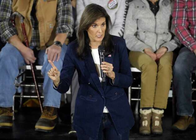 Republican presidential hopeful Nikki Haley speaks to a crowd as part of her closing argument to Iowans ahead of Monday's GOP presidential caucuses on Thursday, Jan. 11, 2024, in Cedar Rapids, Iowa.