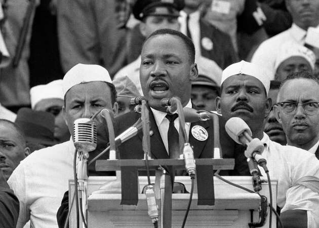 FILE - Dr. Martin Luther King Jr. addresses marchers during his 'I Have a Dream' speech at the Lincoln Memorial on Aug. 28, 1963, in Washington. The Television Academy, which presents the Emmy Awards, announced on Friday, Jan. 12, 2024, what it calls the top 75 moments in television history ahead of the ceremony's 75th edition, being held on Monday, Jan. 15.