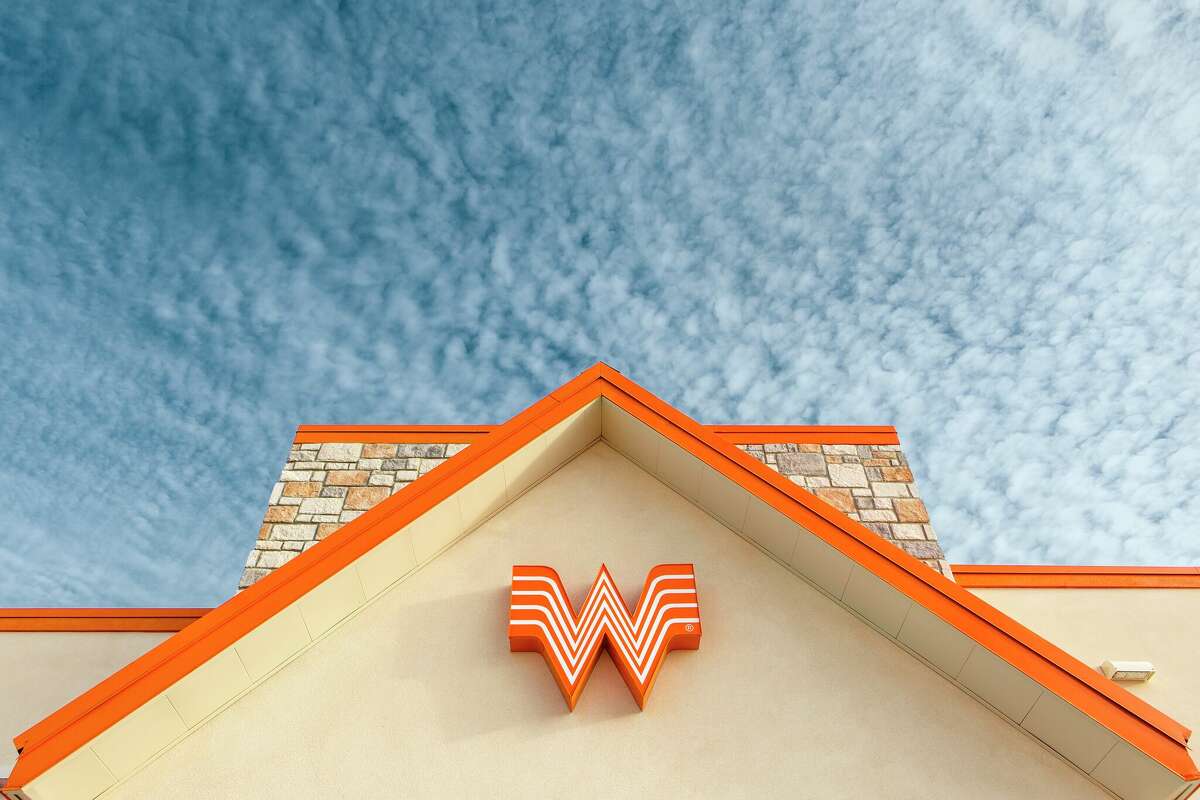 The flying W logo at a Whataburger restaurant.