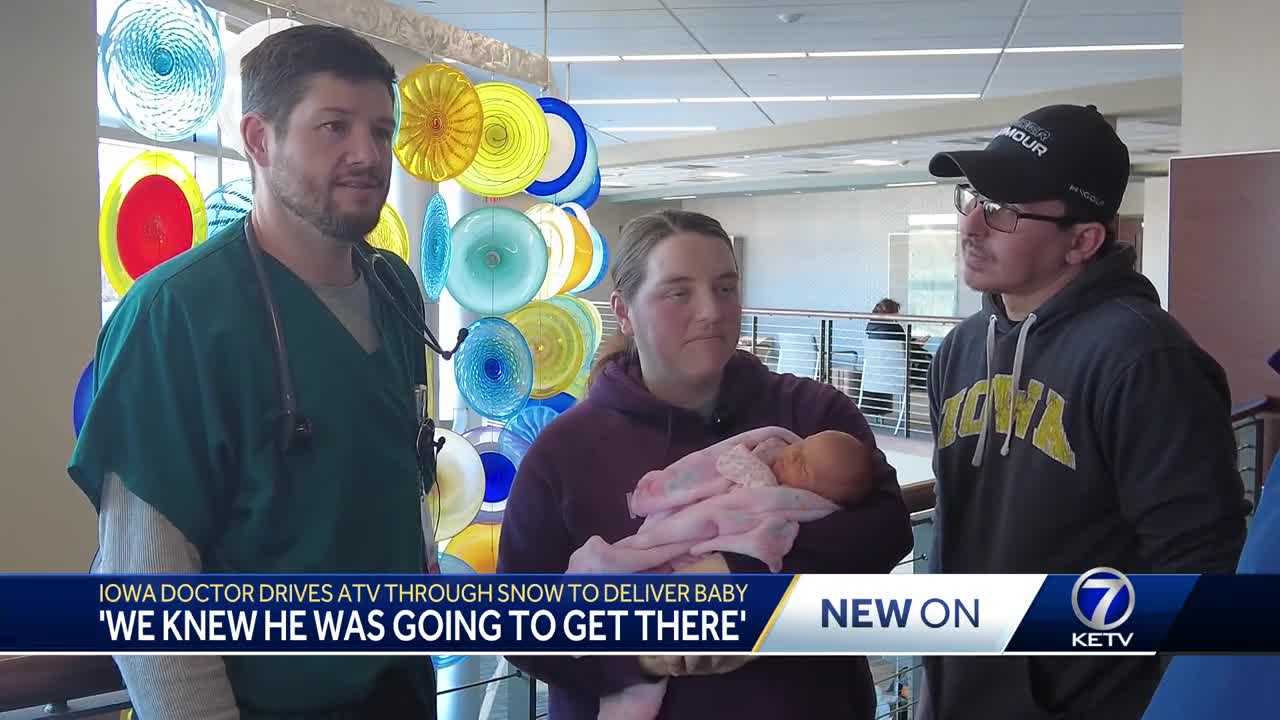 'We knew he was going to get there' Iowa doctor drives ATV through snow storm to deliver baby