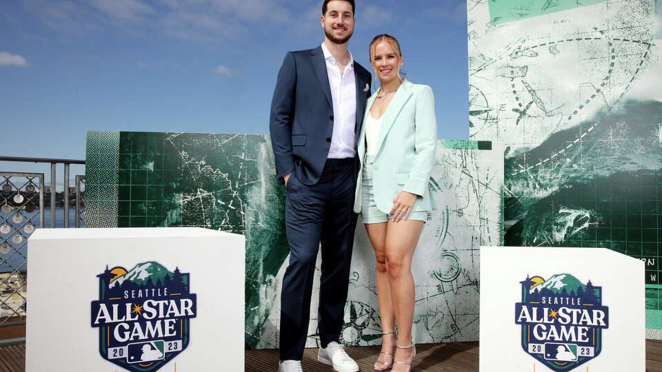 Kyle Tucker and Samantha Scott at the All-Star Red Carpet Show at Seattle's Pike Place Market on July 11, 2023. The couple got married on Jan. 13, 2024 in Tampa, Fla.