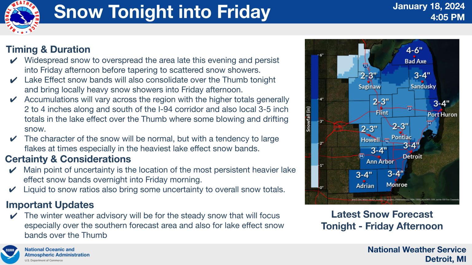 Winter Weather Advisory issued for Michigan's Thumb