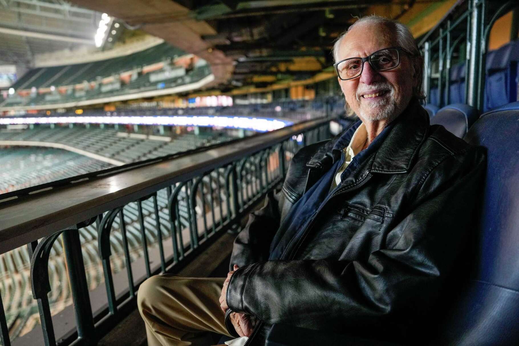 Former Spanish radio broadcaster René Cárdenas, 94, is elected to the Astros' Hall of Fame as its class of 2024 during Astros FanFest on Saturday, Jan. 20, 2024, at Minute Maid Park in Houston. Cárdenas became the first Spanish-language announcer to cover Major League Baseball (MLB), when he joined the Los Angeles Dodgers in 1958. He has also broadcast games for the Houston Astros.