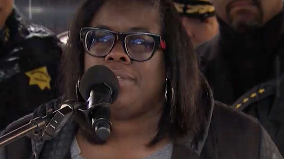 Kyra Worthy, the former San Francisco SAFE executive director, speaks during a Lunar New Year public safety press conference, Jan. 11, 2023 in San Francisco.