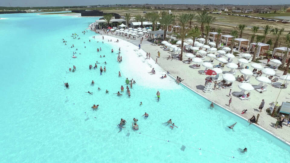 A 2020 image showing residents at Lago Mar enjoying the community's Crystal Lagoon.