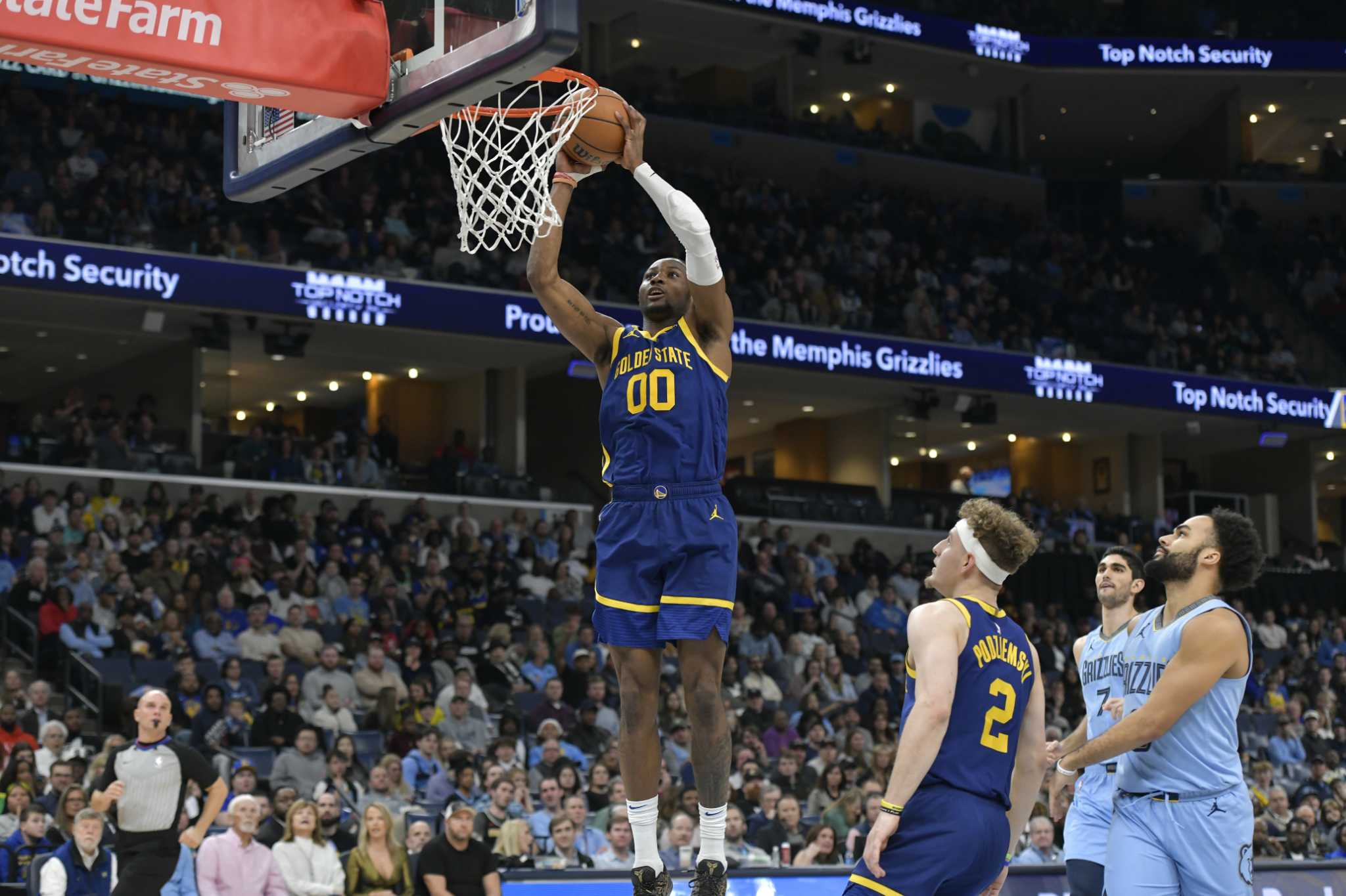 Jonathan Kuminga, Brandin Podziemski lead Warriors past Grizzlies