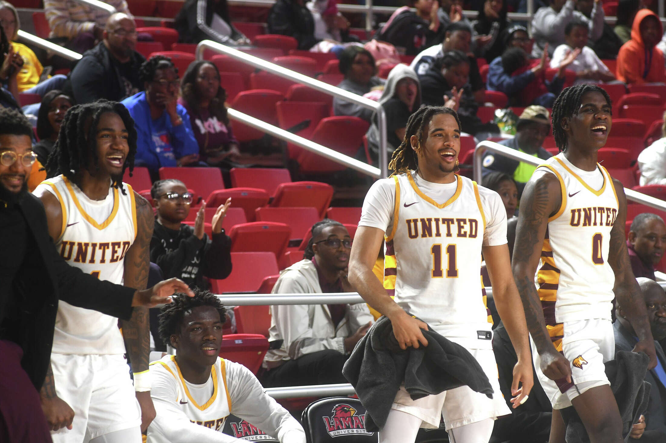 Beaumont United, West Brook basketball teams battle at Neches Arena