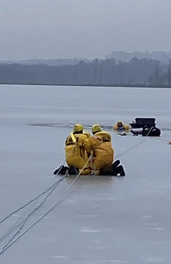 Person rescued after falling through ice on Round Lake