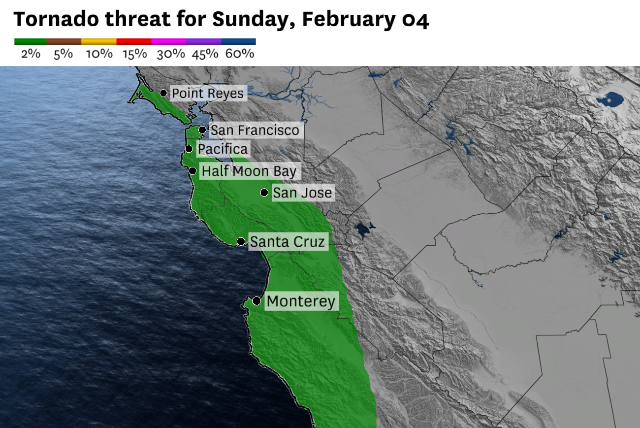 Tornado risk ends for Bay Area