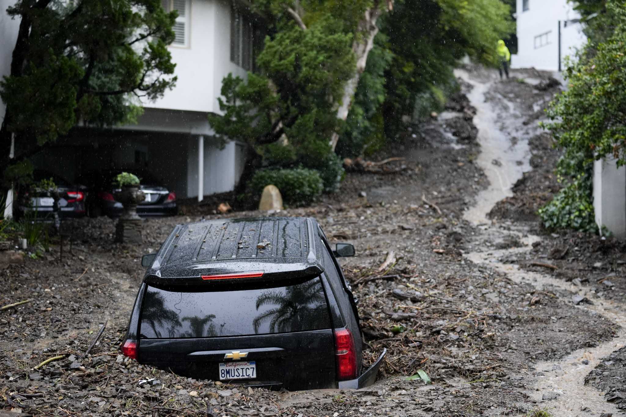 California rainfall totals LA records half annual rainfall in 3 days