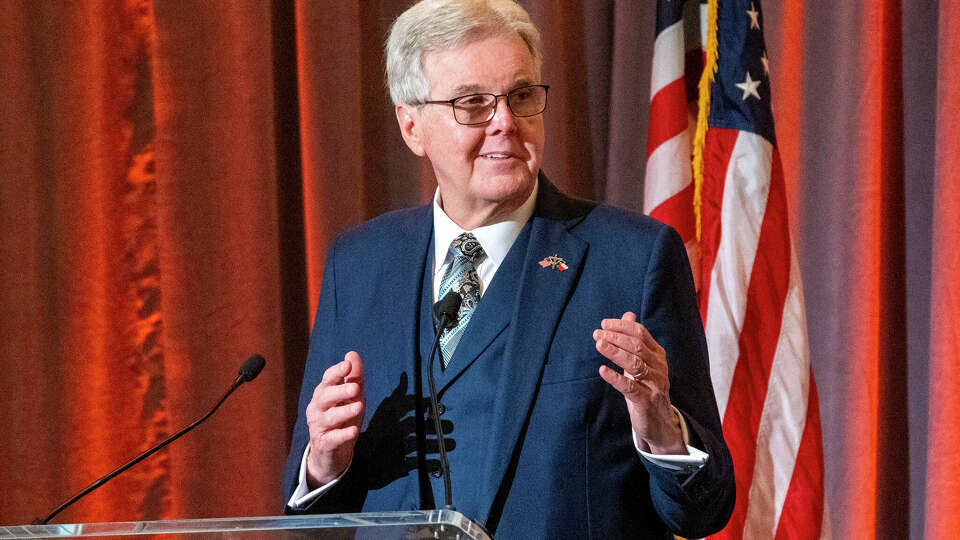 Lt. Gov. Dan Patrick makes a statement during opening remarks of the Texas Power Grid Investment Summit, Tuesday, Feb. 6, 2024 in Houston.