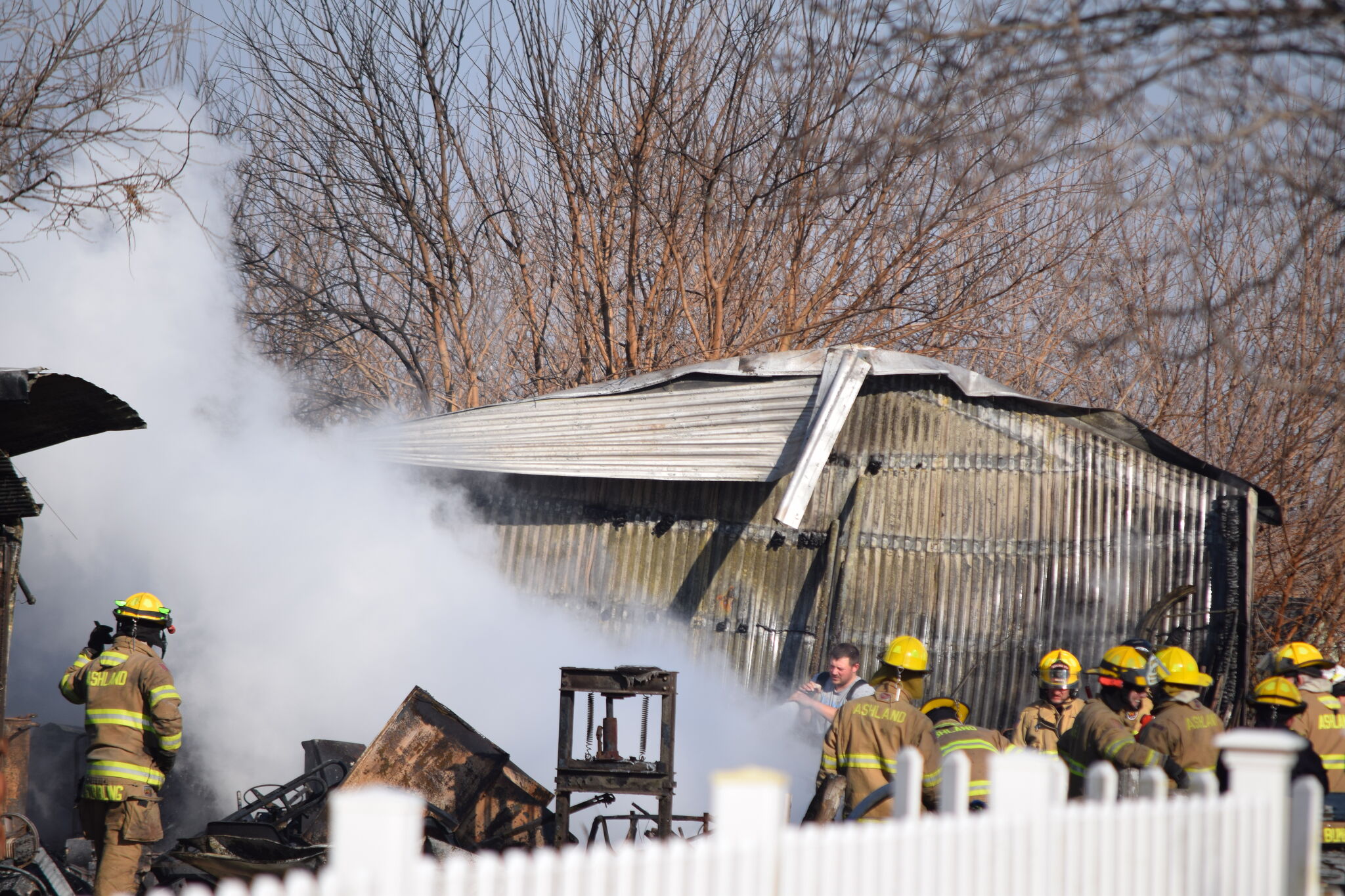 Alexander Fire Destroys Shed Draws Three Departments   RawImage 