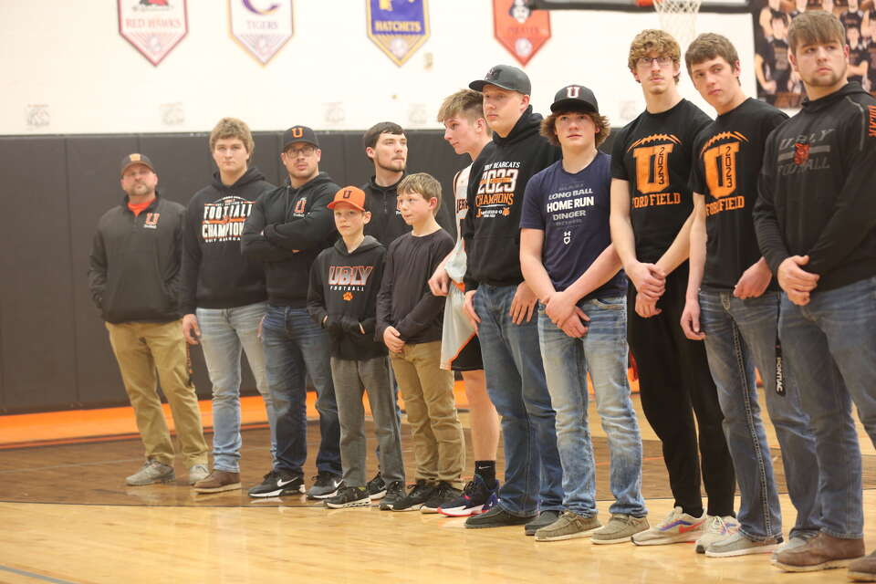 Ubly schools honor 2023 football championship with banner raising