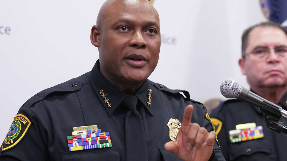 Houston Police Chief Troy Finner speaks during a press conference in December, 2023, in Houston.