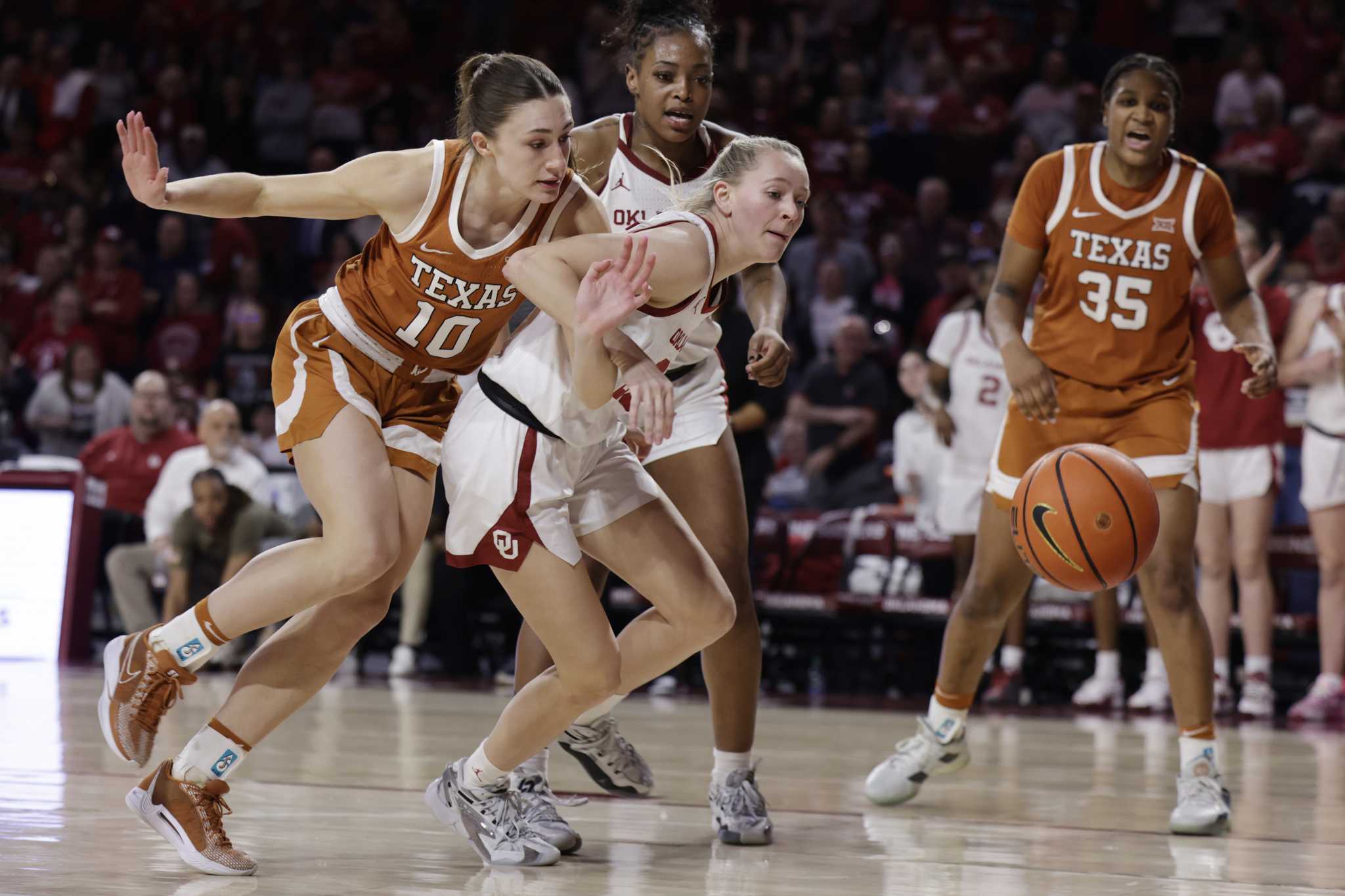 Texas women's basketball loses Big 12 thriller to Oklahoma