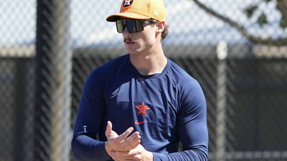 Astros outfield prospect Jacob Melton during 2024 spring training